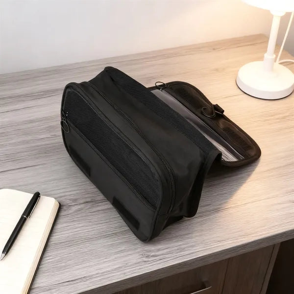 Foldable Travel Toiletry Bag W/ Hanging Hook & Handle