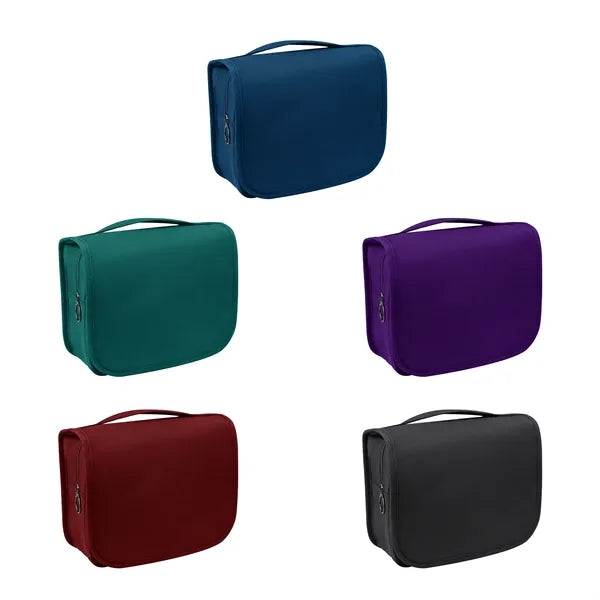 Foldable Travel Toiletry Bag W/ Hanging Hook & Handle