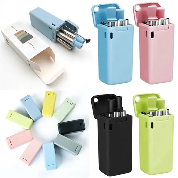 304 Stainless Steel Retractable Telescopic Straw with Case
