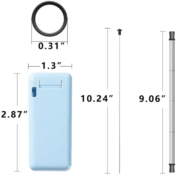 304 Stainless Steel Retractable Telescopic Straw with Case