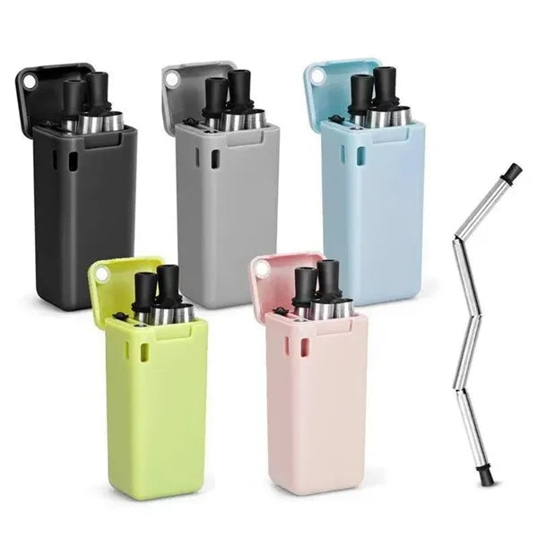 304 Stainless Steel Retractable Telescopic Straw with Case
