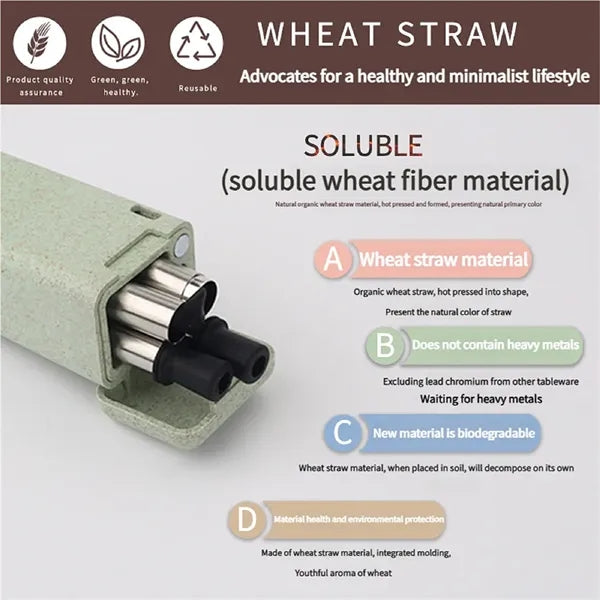 304 Stainless Steel Retractable Telescopic Straw with Case