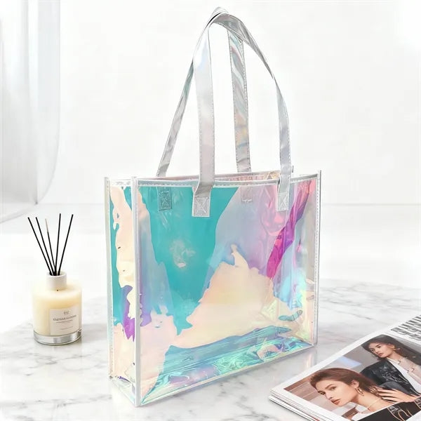 Waterproof TPU Holographic Clear Tote Bag W/ Handle