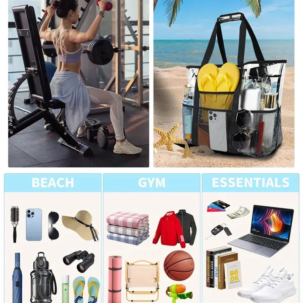 Plastic Waterproof Mesh Beach Tote Bag