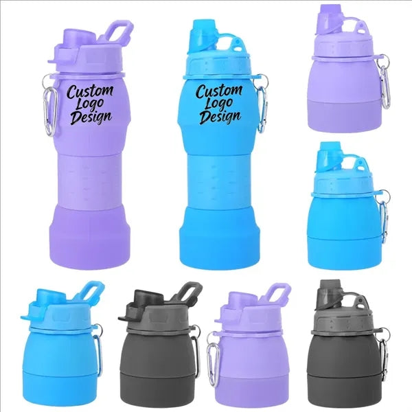 20 Oz Silicone Retractable Water Bottle
