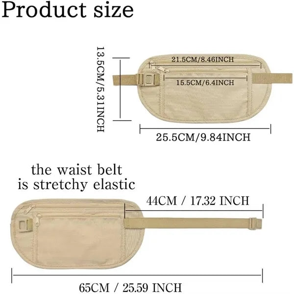Fanny Pack Hidden Belt Bag with RFID Blocking