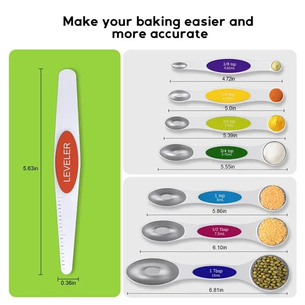 Stainless Steel Magnetic Measuring Spoons Set