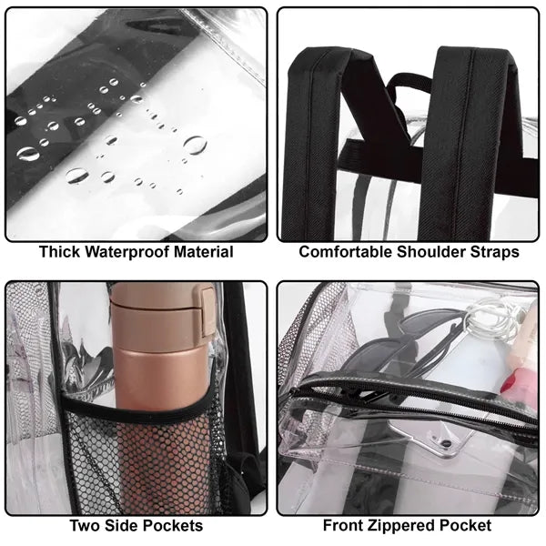 PVC Waterproof clear Backpack for Travel and Festival