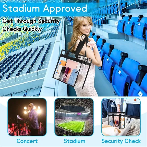 Stadium Approved Clear Tote Bag with Zipper