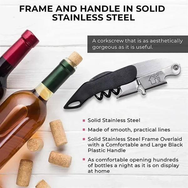 Professional wine bottle opener with foil cutter