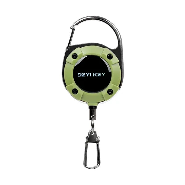 Outdoor Retractable Keychain with 2 Clip