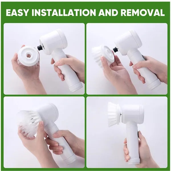 Rechargeable Electric Cleaning Brush with 5 Scrub Heads