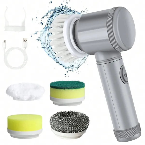 Rechargeable Electric Cleaning Brush with 5 Scrub Heads