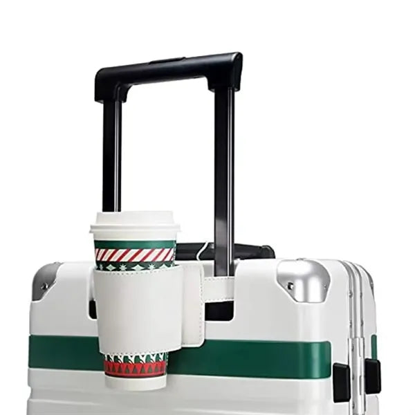 Travel Luggage Cup Holder for Suitcase with Adjustable Strap