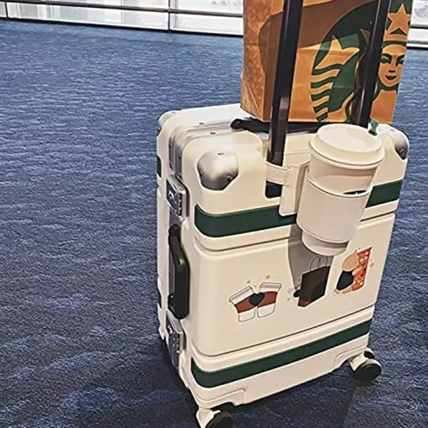 Travel Luggage Cup Holder for Suitcase with Adjustable Strap