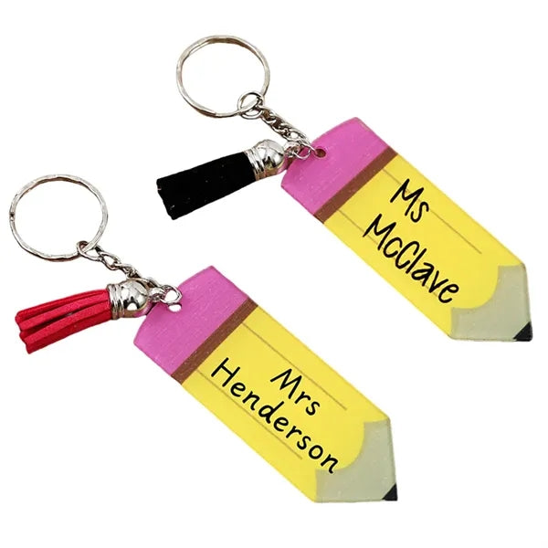 Blank Letter Tassel Keychain