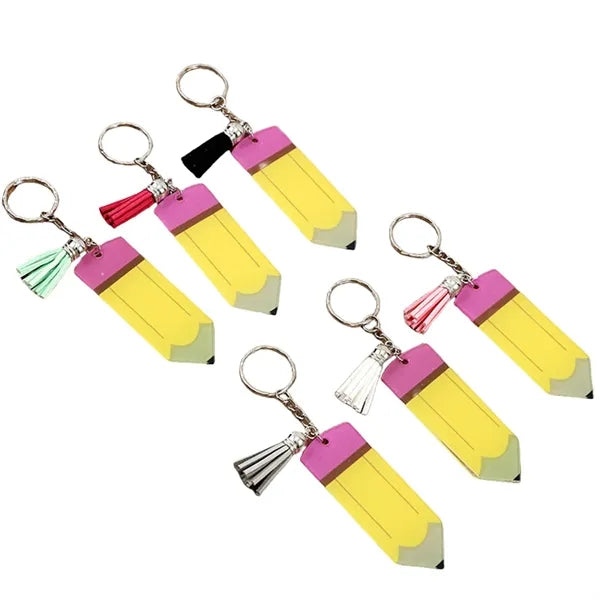Blank Letter Tassel Keychain