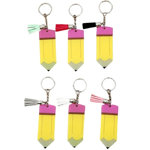 Blank Letter Tassel Keychain