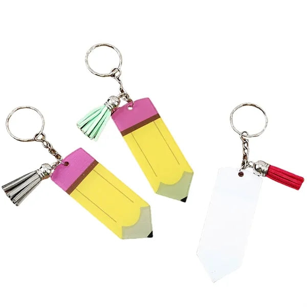 Blank Letter Tassel Keychain