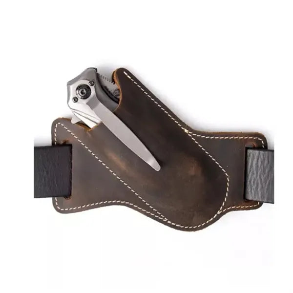 Horizontal Carry Leather Sheath For Belt