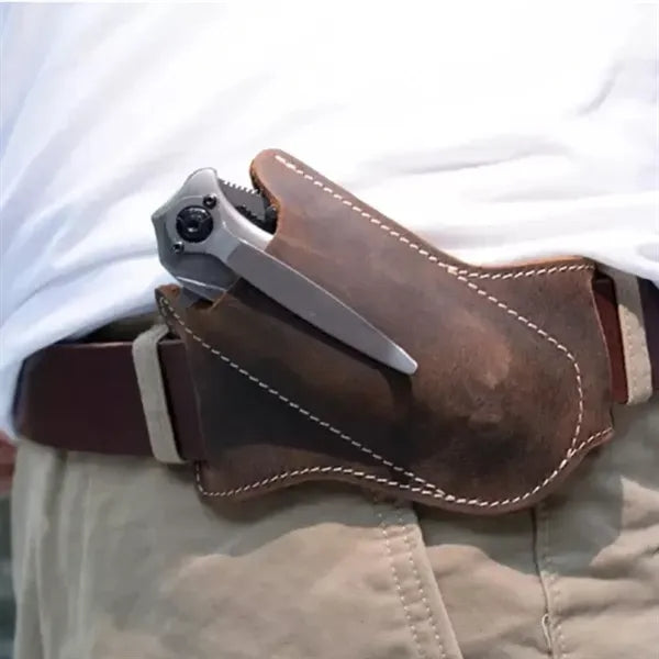 Horizontal Carry Leather Sheath For Belt