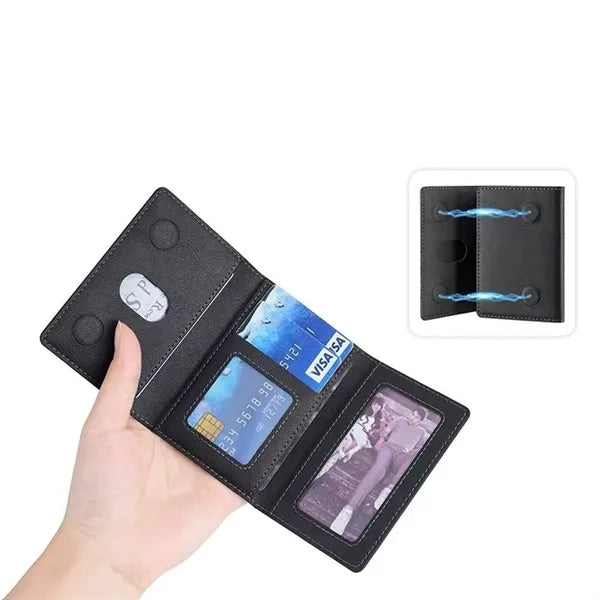 Mobile Phone Back Sticker Magnetic Leather Card Holder
