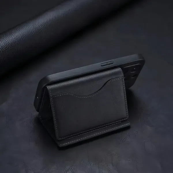 Mobile Phone Back Sticker Magnetic Leather Card Holder