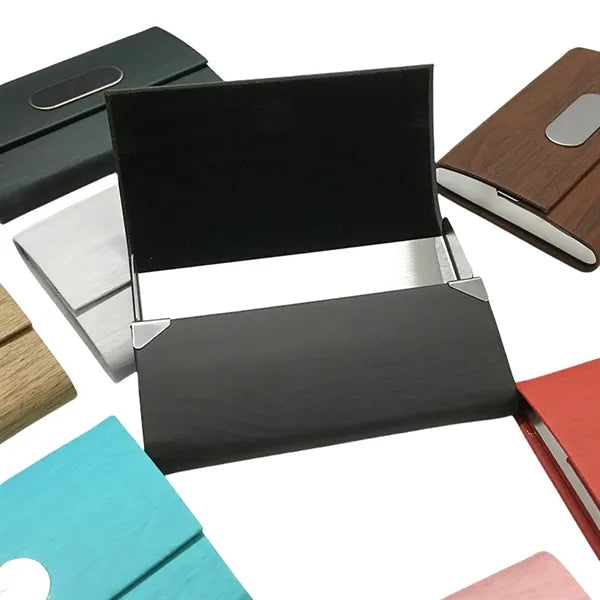Business Pu Wooden Name Card Case