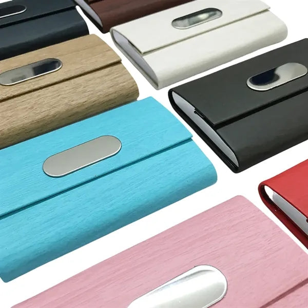 Business Pu Wooden Name Card Case