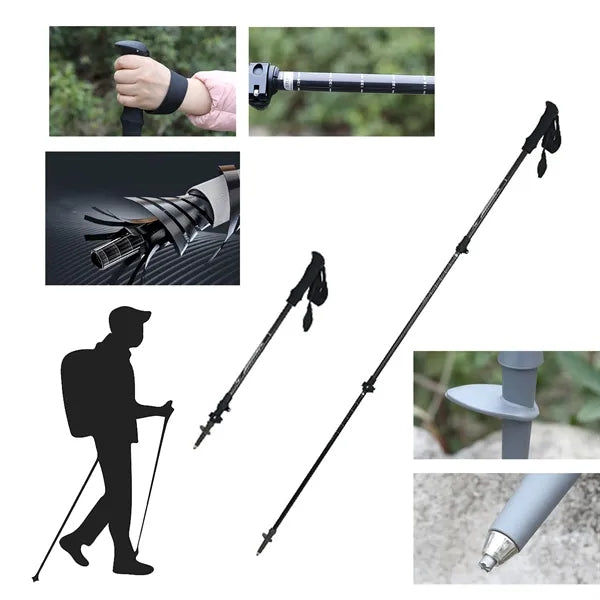 Adjustable Carbon Trekking Staff For Outdoor Hiking Travel
