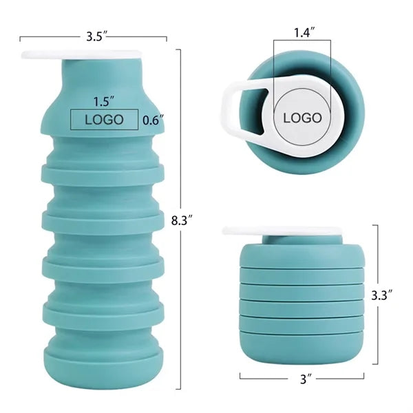 Collapsible Silicone Water Cup 20Oz With Carabiner Clip