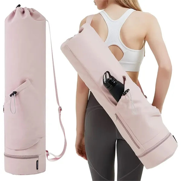 Yoga Mat Bag with Water Bottle Pocket and Bottom Wet Pocket