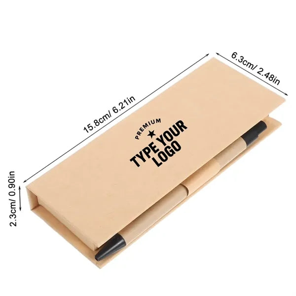 Colored Memo Pad Set with Ruler Pen & Storage Box