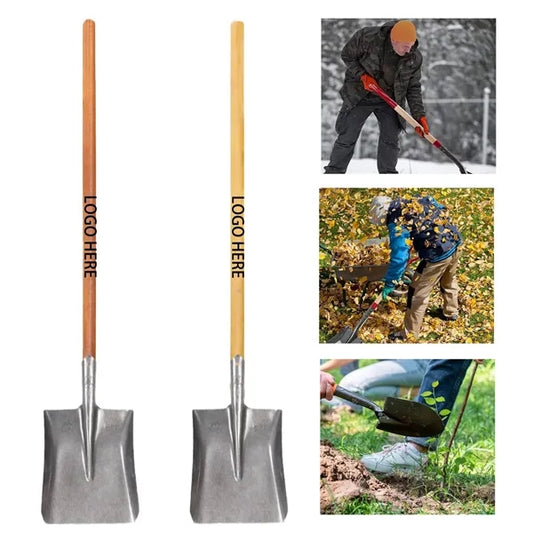 Heavy Duty Steel Garden Wooden Straight Shovel
