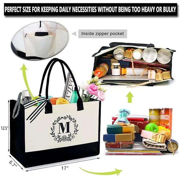 Embroidery Canvas Tote Bag