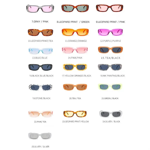 90s Retro Rectangle Sunglasses UV Protection