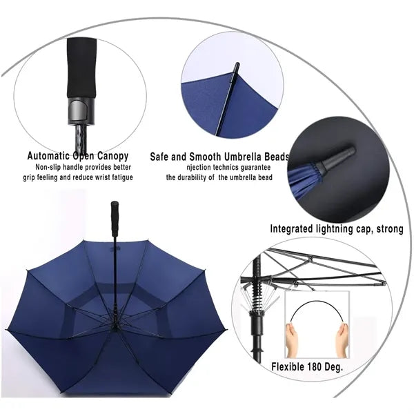 Golf Umbrella Automatic Open Windproof Waterproof 54 to 72In