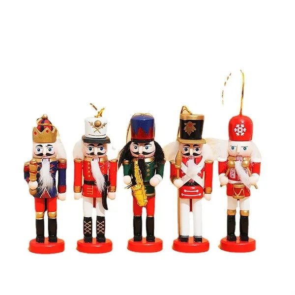 Set of 5 Wooden Nutcrackers for Christmas Decor