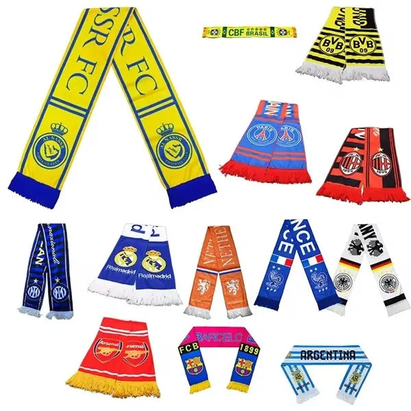 Acrylic Knitted Stadium Sports Scarf With Fringe