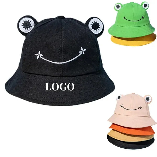 Cute Frog Design Mushroom Bucket Hat