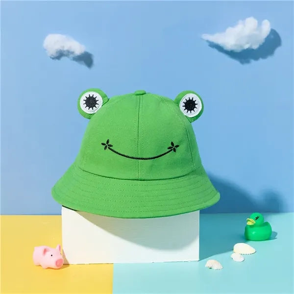 Cute Frog Design Mushroom Bucket Hat