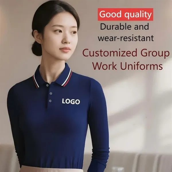 Spring and Autumn Polo Shirt Long-Sleeved Work Clothes