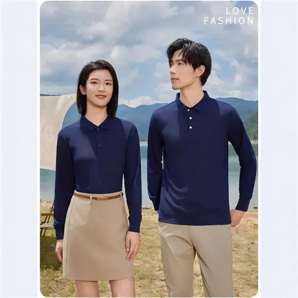 Spring and Autumn Polo Shirt Long-Sleeved Work Clothes