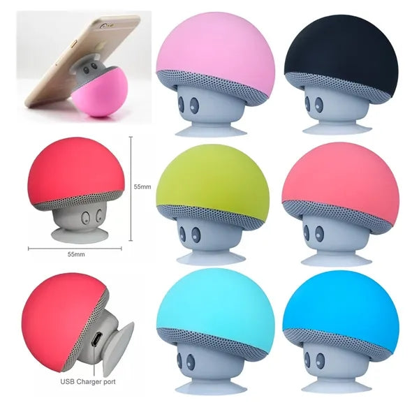 Cute Mushroom Bluetooth Speaker Cell Phone Holder Stand