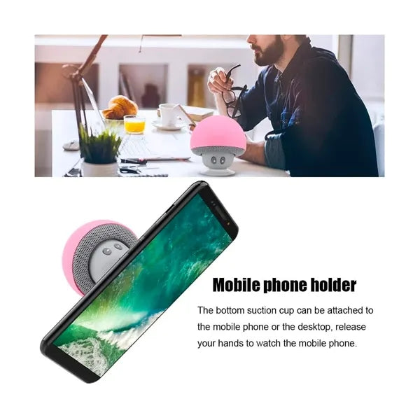 Cute Mushroom Bluetooth Speaker Cell Phone Holder Stand