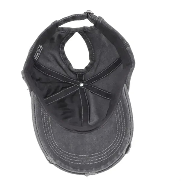Star Sequin Ripped Women's Vintage Baseball Cap