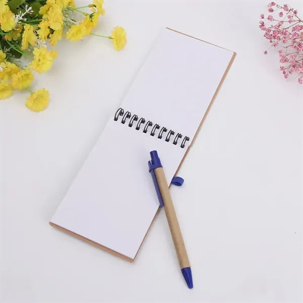 Retro Cowhide Coil Notebook with Pen