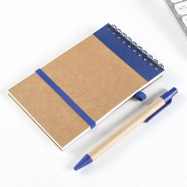 Retro Cowhide Coil Notebook with Pen