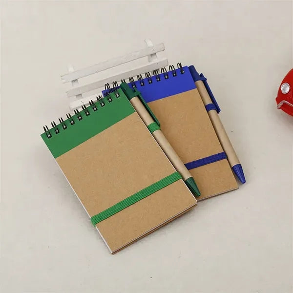 Retro Cowhide Coil Notebook with Pen