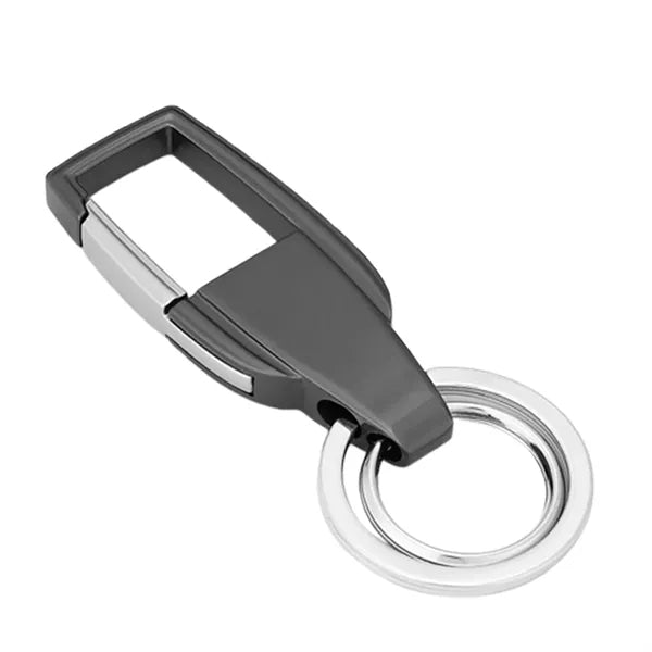 Zinc Alloy Dual-Ring Belt Clip Car Keychain